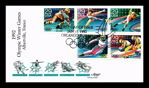 US COVER WINTER OLYMPICS ALBERTVILLE FRANCE FDC COMBO ARTMASTER