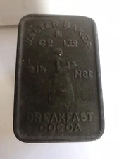 Vintage Walter Baker & Co. 1/2 Lb Breakfast Cocoa Container 