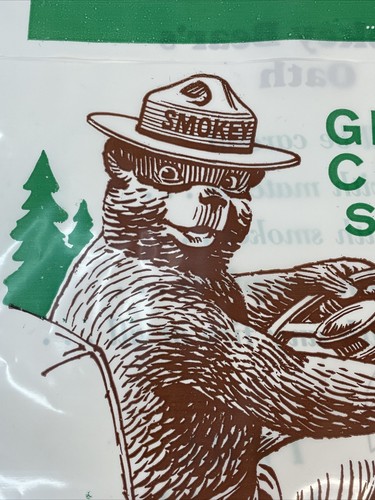 Smokey Bear Plastic Car Litter Bag With Oath On The Back 1960’s Vintage Classic - Picture 4 of 12