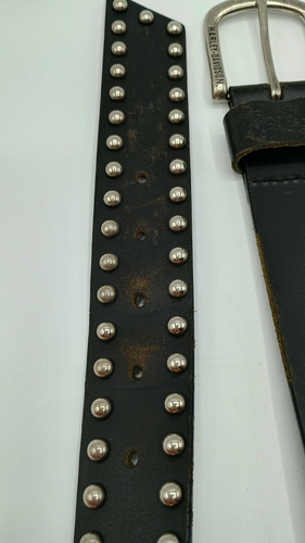 Women's Harley Davidson Rockin Rose Leather Belt Size L Logo Black Studded - Picture 17 of 17