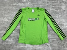 Portland Oregon Shamrock Run Shirt Womens Medium Green 3 Stripe Adidas 2012