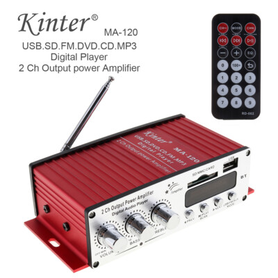 USB SD FM DVD CD MP3 Input Stereo Player 2 Channel Audio Power Amplifier Remote