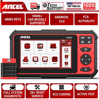 ANCEL DS300 OBD2 Scanner Bi-directional Diagnostic Tool Active Test ECU Coding
