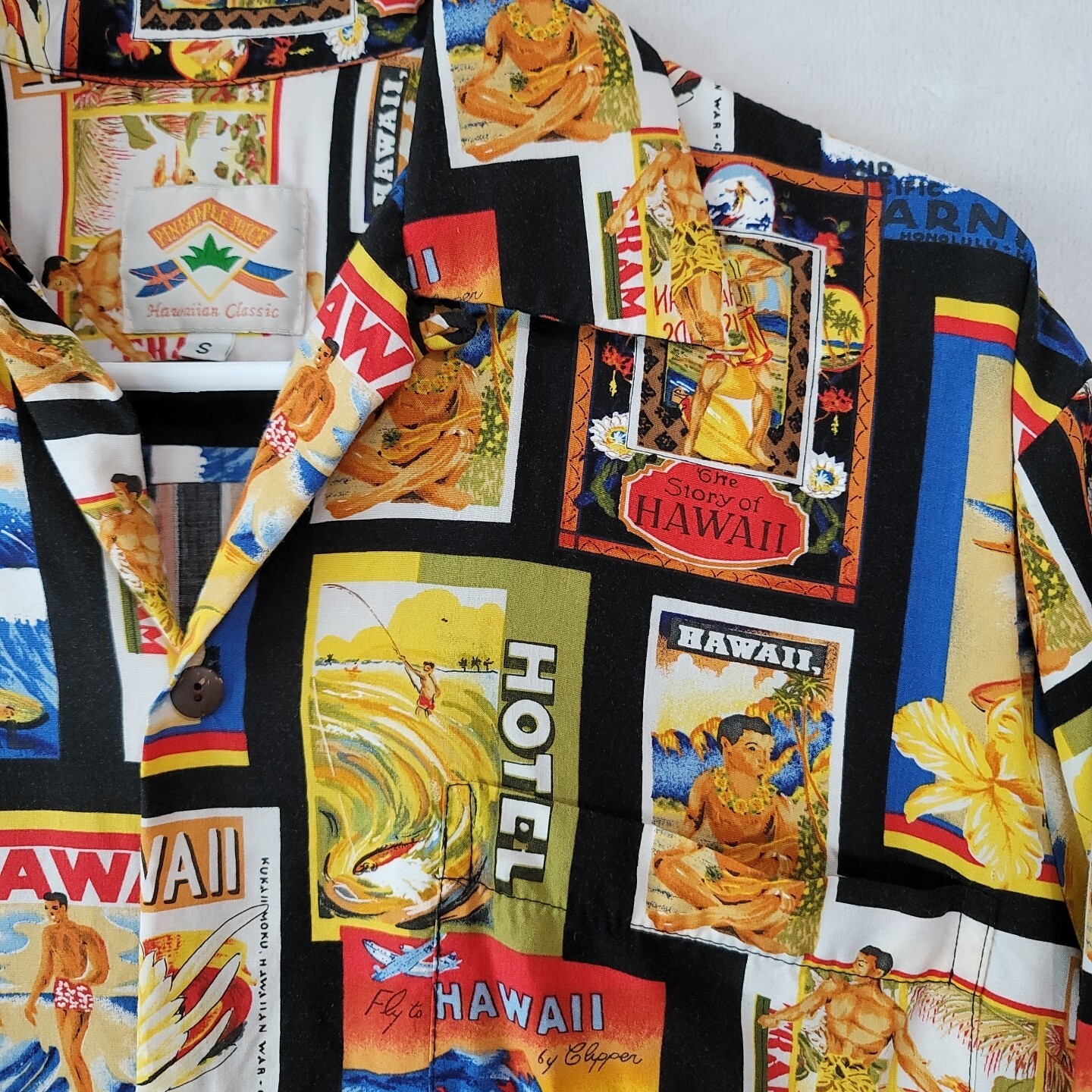 Rare Pineapple Juice Men's Hawaiian Shirt Travel Surfer Poster Print Size Small image 5