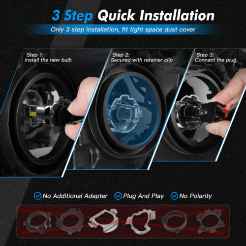 H7 LED Headlight Bulbs 70W 12000LM White For Alfa Romeo Giulietta 940 2011-2020 - Picture 7 of 10