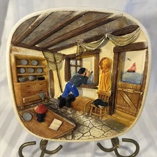 Vintage Legend Products England 1987 fisherman 3D Chalkware wall hanging