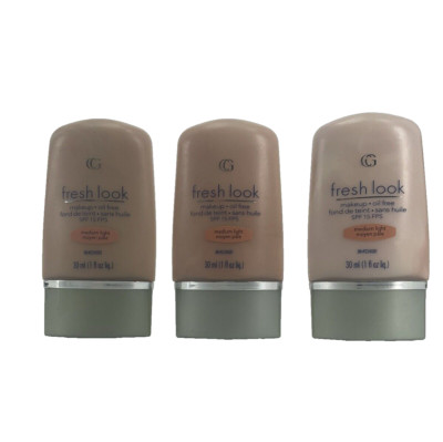 3 PACK CoverGirl CG Fresh Look Oil-Free Makeup MEDIUM LIGHT Original Vintage NOS