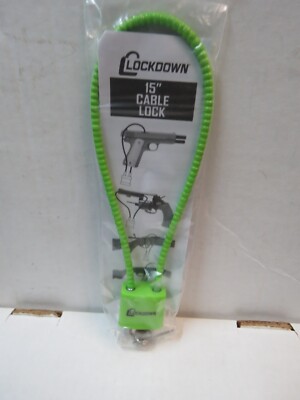 Lockdown Firearm Gun Cable Lock 15'' Works with Most handguns, shotguns or rifles