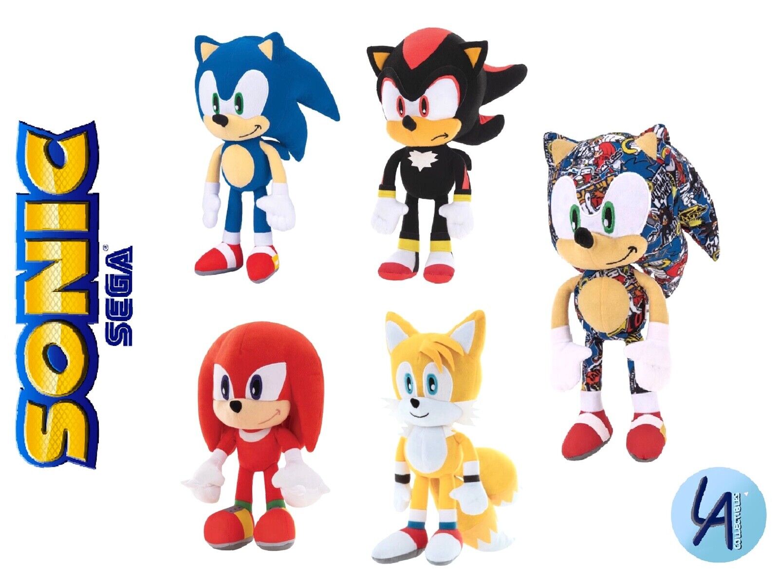 Sonic the Hedgehog Plush Tails Knuckles Shadow 12 Stuffed SEGA Licensed  Toy