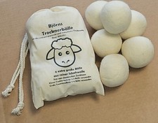 6 XXL Öko energiesparende Trocknerbälle Filzbälle 100% Schafswolle