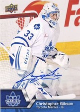 2014-15 Upper Deck AHL CHRISTOPHER GIBSON Autograph Auto #33 Marlies Maple Leafs