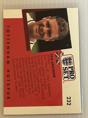 1990-91 Pro Set #232 Paul Gascoigne | eBay