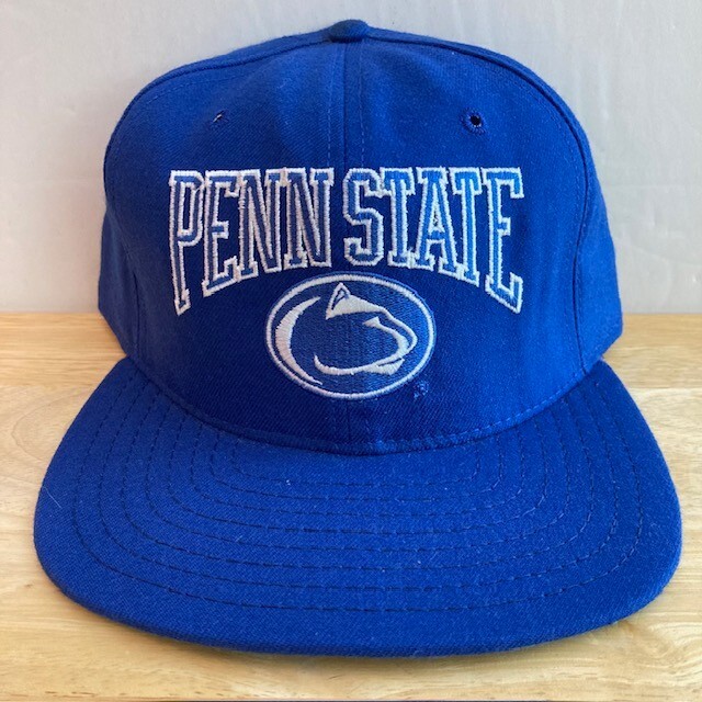 *MADE IN USA* PENN STATE NITTANY LIONS Vintage NCAA Blue Fitted Hat (7 1/8)