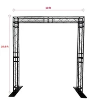 SQUARE BLACK TRUSS ARCH KIT 10 FT W Mobile 10.8 FT H Portable DJ Lighting System