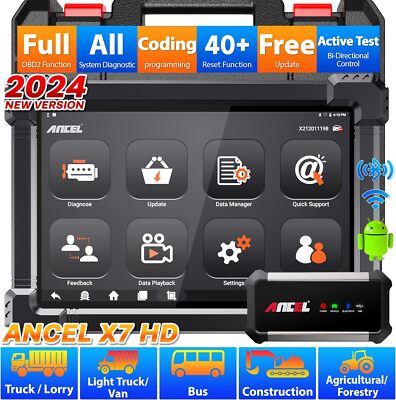 ANCEL X7 HD HGV Heavy Duty Truck Diagnostic Tool OBD2 All System Diesel Scanner