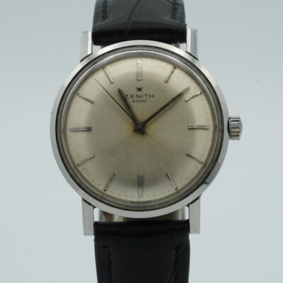 ZENITH VINTAGE HERREN UHR 34MM STAHL VINTAGE HANDAUFZUG RAR ARMBANDUHR Z012 