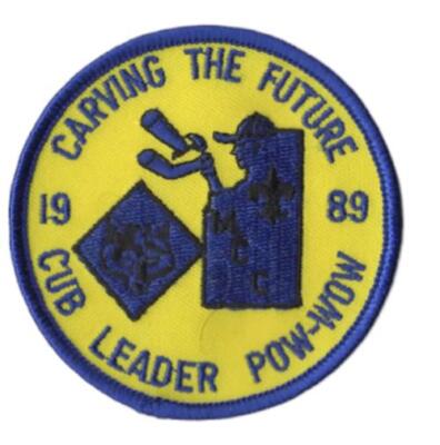 1989 Carving the future Cub Leader Pow-wow BSA Patch BL Bdr. [VA-4382]