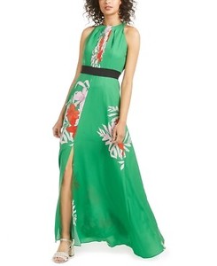 dark green floral maxi dress