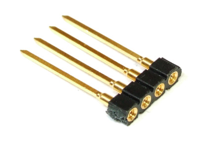 4-Pin Single Row Female Precision Header Socket Gold / Buchsenleiste Präzision
