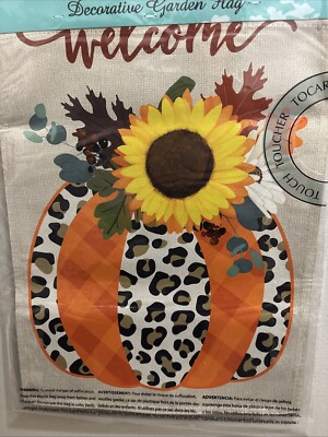 Meadow Creek Garden Flag Pumpkin Fall Welcome New Halloween Holiday 