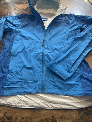 Patagonia H2NO Men's Rain Coat Jacket Size S Blue Hood Zip