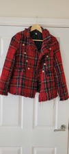 Red Tweed Jacket Shein Xs