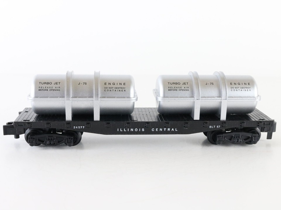 American Flyer S Illinois Central 24577 Flat Car J75 Turbo Jet Engine