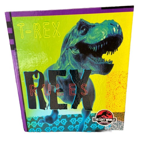 Vintage Jurassic Park T-Rex Binder and Folder 1996 The Lost World NEW Old Stock - Picture 5 of 15