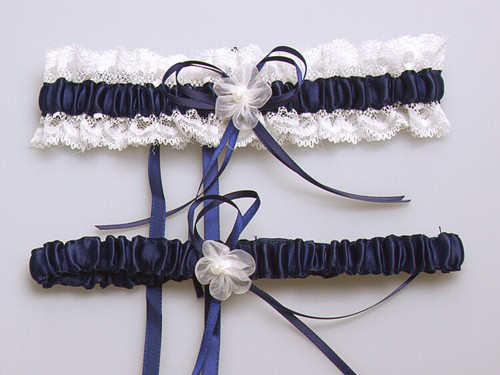 Bridal Wedding Garter Set White Lace Floral Elastic Keepsake & Toss Garters New - Picture 13 of 18
