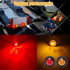 20PCS 3/4 Inch LED Marker Light, 12V Round Mini Waterproof Vehicle Side Clearanc