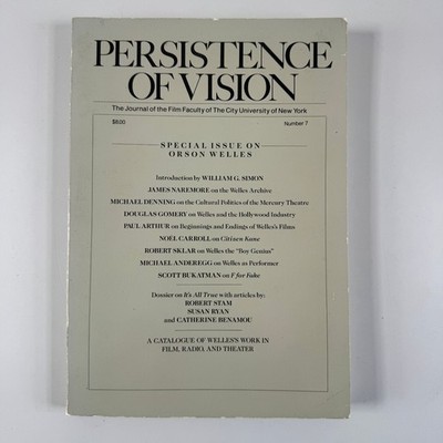 Persistence of Vision Orson Welles 1989 Special Issue Film Journal