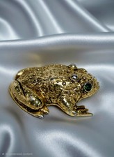 Vintage Sculptural MIMI Di N Signed Frog Belt Buckle Gold Designer Runway Cuture