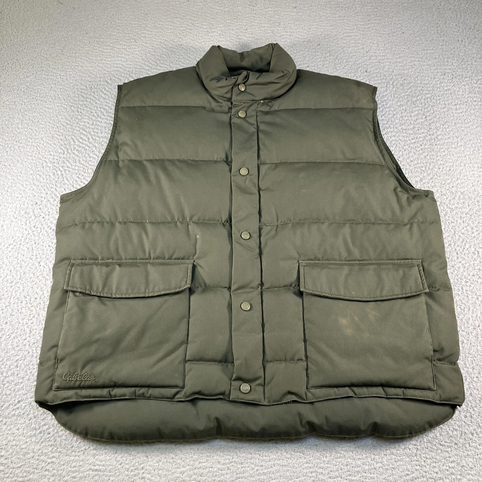 Cabelas Goose Down Puffer Vest Mens XL Green Fleece Lined Insulated Outdoors
Opens in a new window o