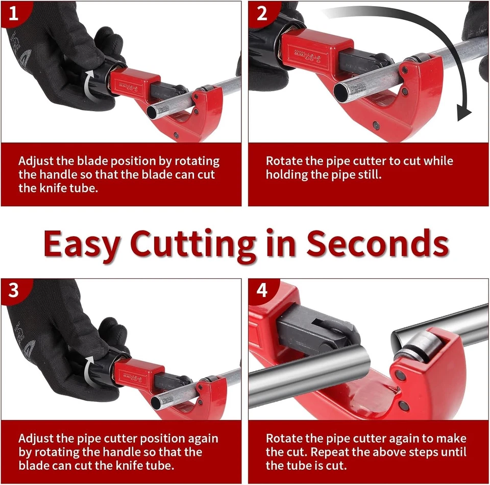 Sharp-tec 3-32mm Pipe Cutter | Adjustable Tube Cutter | Aluminum Copper Plastic - Image 4 of 4