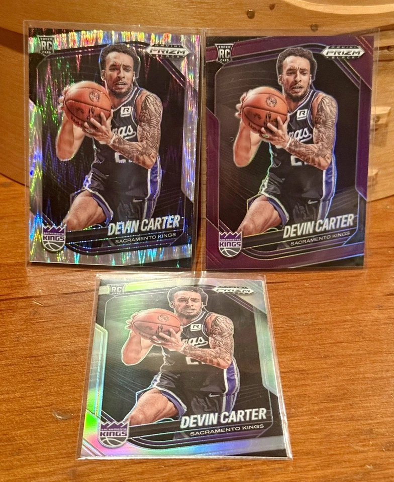 2024-25 Panini Prizm черный Девин Картер #144 - золото отлива авто /10 - частный + - Изображение 4 из 4