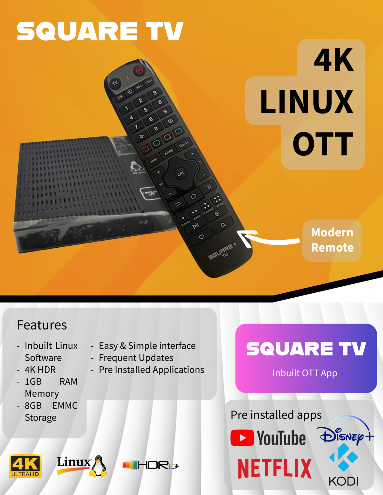 2026 Latest 4k Voidz Square Linux OTT Streaming Tv Box | 1|8GB | eBay