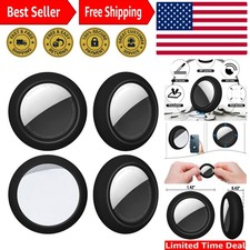 4-Pack Black Silicone Airtag Holder with Strong Adhesive for Ultimate Security