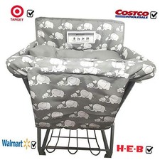 Soft Pillow Attached 2-in-1 Shopping Cart and High Chair Cover for Elephant