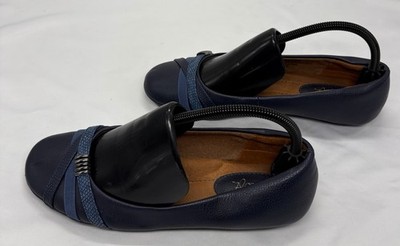 Blueberry BLue Faux Leather EUROSOFFT Shaina Flats w/Decorative Straps 8.5