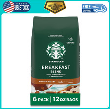 Starbucks Breakfast Blend Medium Roast Ground Coffee 12oz 6 Pack