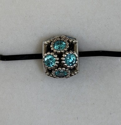 STUDDED LIGHTS Authentic PANDORA Silver/TEAL Charm 791296MCZ S925