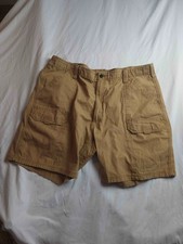 Wrangler Cargo Shorts Mens Size 42 Brown Khaki Utility Outdoor Flat Front Casual