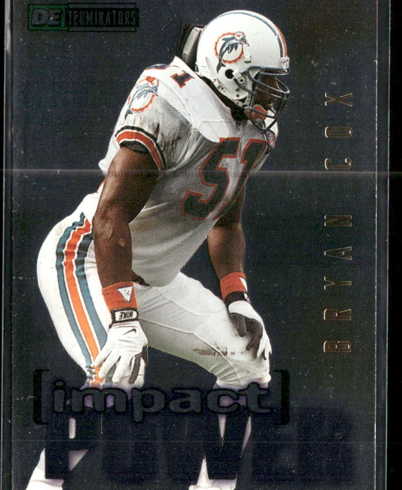 1995 SkyBox Impact Impact Power Bryan Cox #IP10 Miami Dolphins