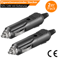 2X ZigarettenanzüNder Stecker 12V 24V Universal Auto Lkw Pkw Adapter Sicherung
