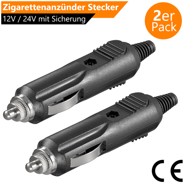 2X ZigarettenanzüNder Stecker 12V 24V Universal Auto Lkw Pkw Adapter Sicherung-image