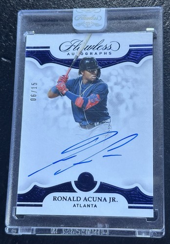 2019 Panini Flawless Sapphire Ronald Acuna Jr Dual AUTO #6/15 Braves