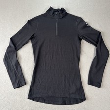 Icebreaker 200 BodyFit Merino Wool Half-Zip Long Sleeve Black Top XS Women’s