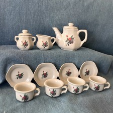Miniature Tea Set Vintage 13 Pieces Serving for 4 Child's Play Ships Free