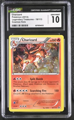 POKEMON LEGENDARY TREASURES CHARIZARD 19 COSMOS CGC 10 GEM MINT 6076934023 POP 2