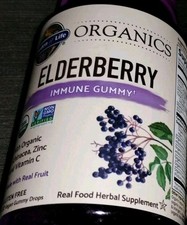 Garden of Life Organics Elderberry Immune Gummies, 120 Capsules EXP: 08/2026